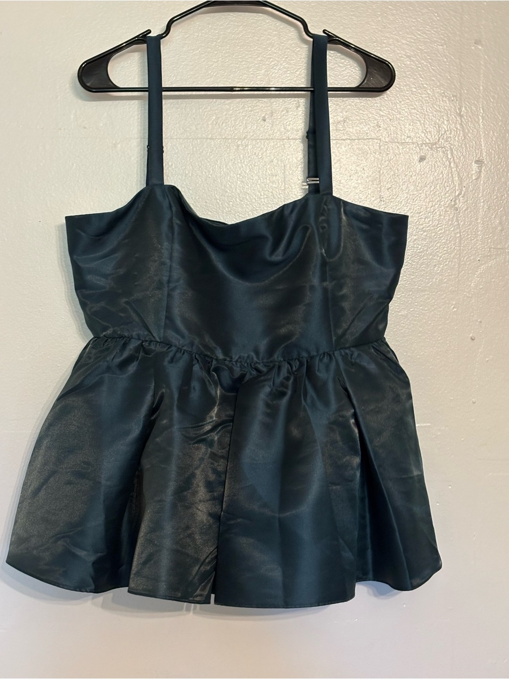 Womens Dark Teal Satin Party top with Straps